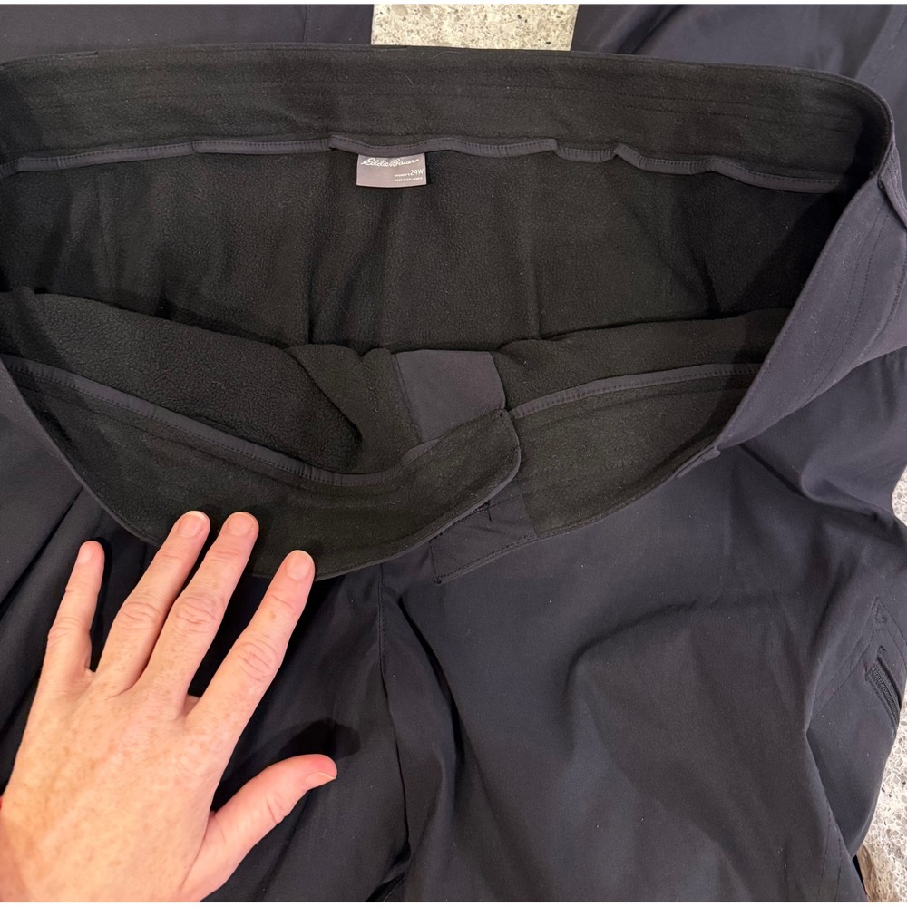 Eddie Bauer Wmns NWT Black Rainier Fleece Lined Nylon Pants Plus Size 24 Outdoor - Picture 7 of 9